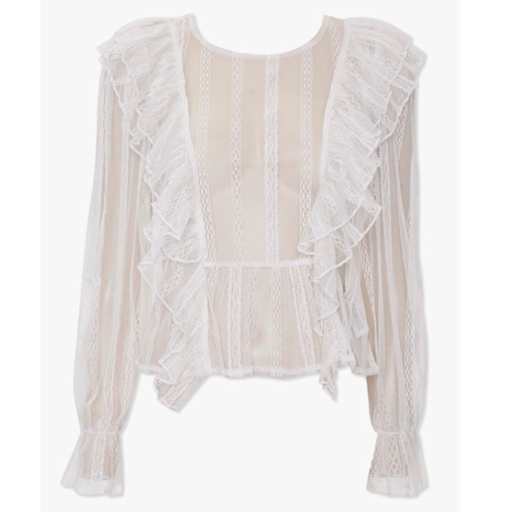 Ruffled Lace-Trim Top